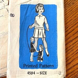 Vintage 1950s Anne Adams 4594 Sewing Pattern Size 8 One Piece Dress COMPLETE